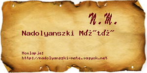 Nadolyanszki Máté névjegykártya